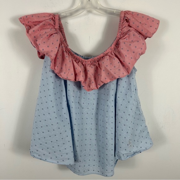 ❤️ Petersyn Blue and White Patterned Top XS - Picture 4 of 11